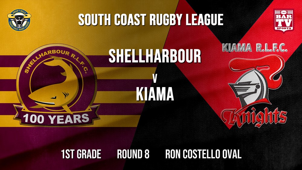 Group 7 RL Round 8 - 1st Grade - Shellharbour Sharks v Kiama Knights Slate Image