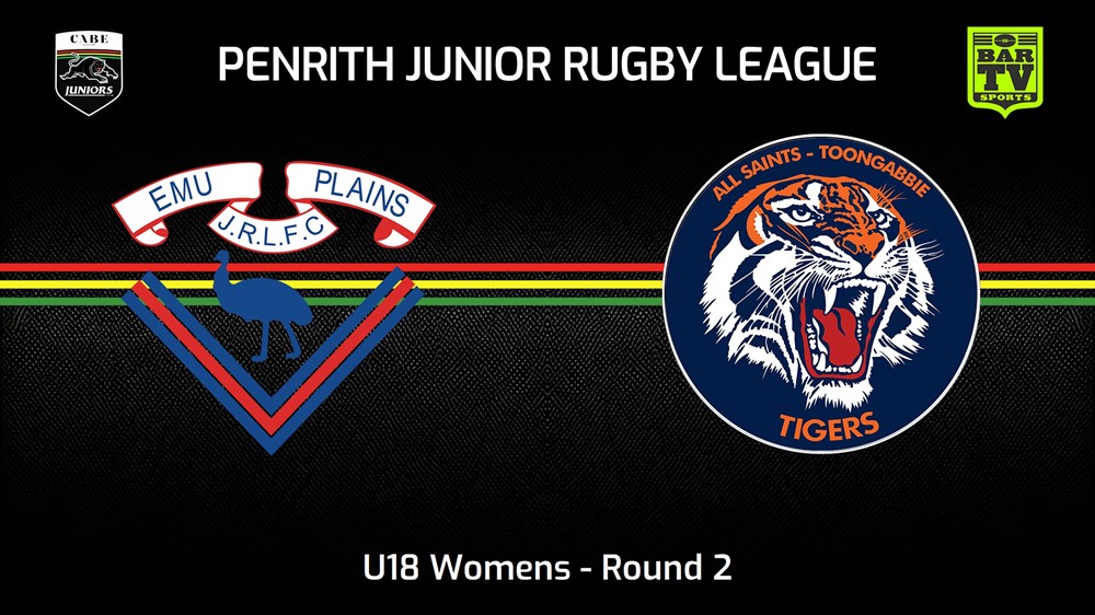 240414-Penrith & District Junior Rugby League Round 2 - U18 Womens - Emu Plains RLFC v All Saints Toongabbie Slate Image
