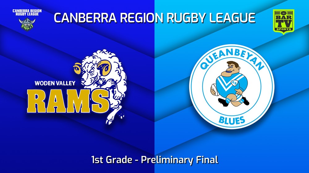 220911-Canberra Preliminary Final - 1st Grade - Woden Valley Rams v Queanbeyan Blues Slate Image