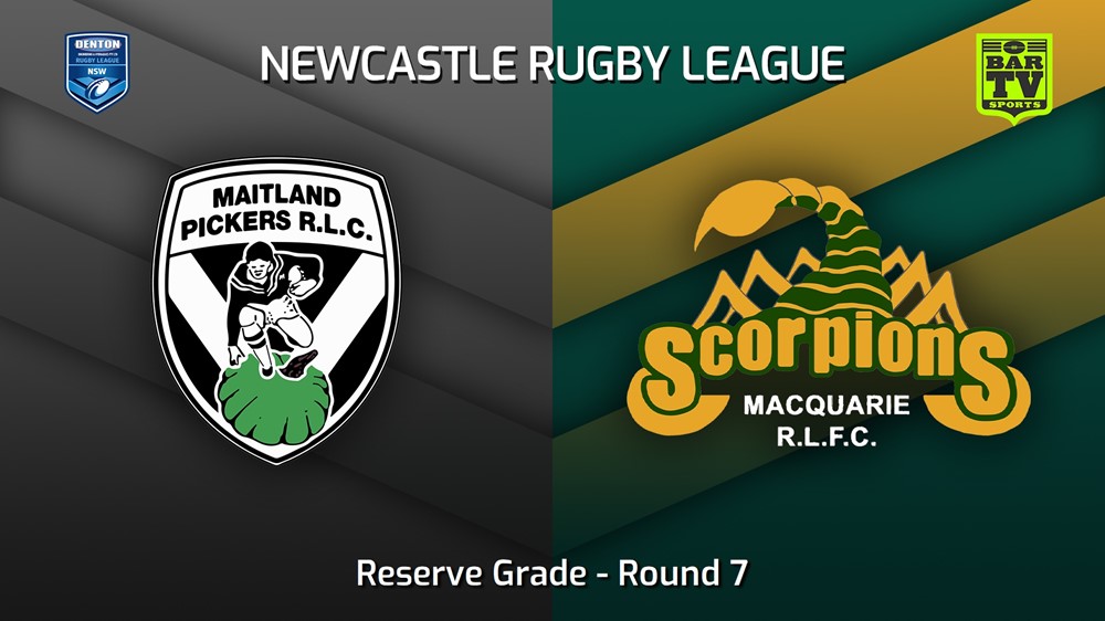 230513-Newcastle RL Round 7 - Reserve Grade - Maitland Pickers v Macquarie Scorpions Slate Image