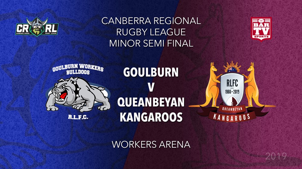 CRRL Semi Final - 1st Grade - Goulburn Workers Bulldogs v Queanbeyan Kangaroos Slate Image