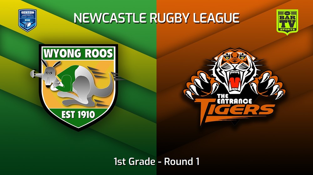 230325-Newcastle RL Round 1 - 1st Grade - Wyong Roos v The Entrance Tigers Minigame Slate Image