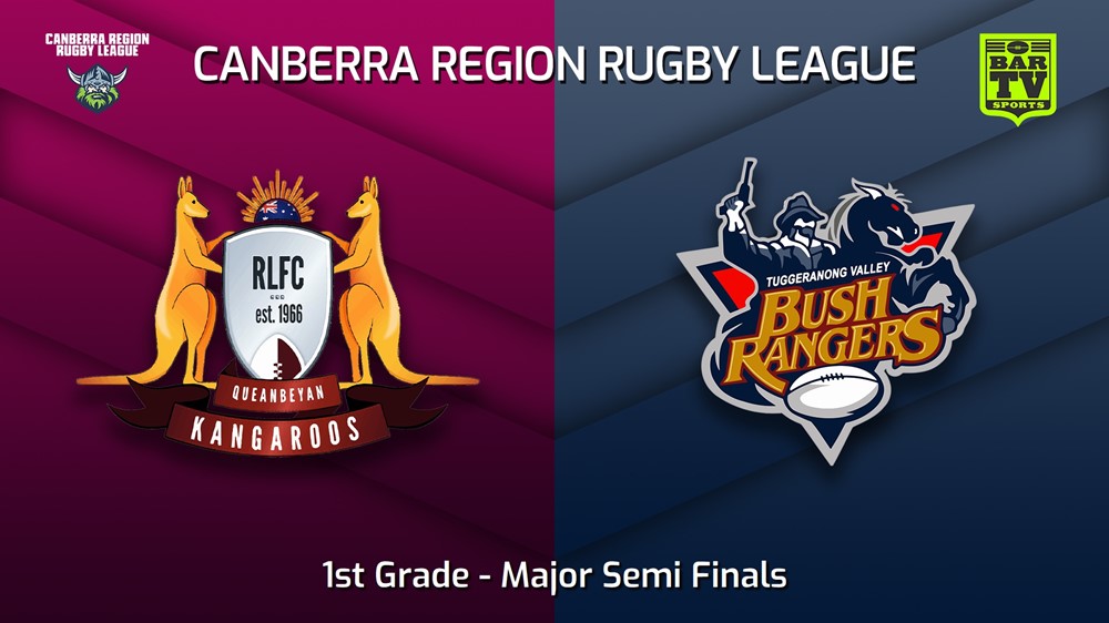 230903-Canberra Major Semi Finals - 1st Grade - Queanbeyan Kangaroos v Tuggeranong Bushrangers Slate Image