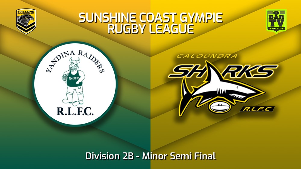 220827-Sunshine Coast RL Minor Semi Final - Division 2B - Yandina Raiders v Caloundra Sharks Minigame Slate Image