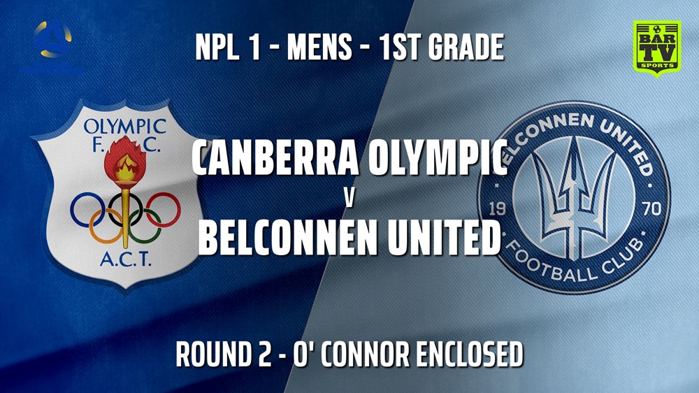 NPL - CAPITAL Round 2 - Canberra Olympic FC v Belconnen United Slate Image