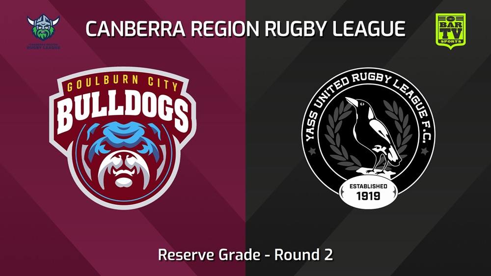 240413-Canberra Round 2 - Reserve Grade - Goulburn City Bulldogs v Yass Magpies Minigame Slate Image