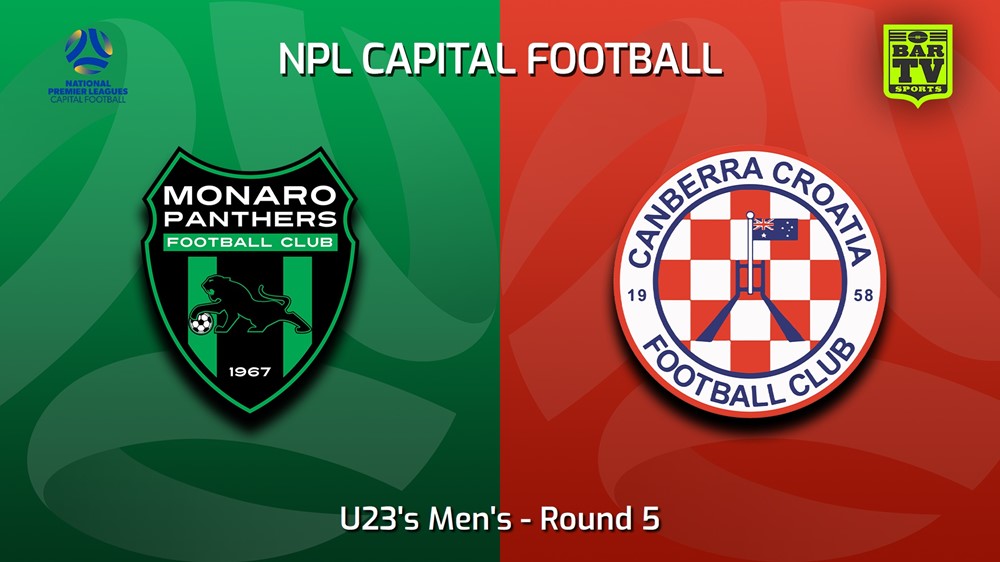 230506-Capital NPL U23 Round 5 - Monaro Panthers U23 v Canberra Croatia FC U23 Slate Image