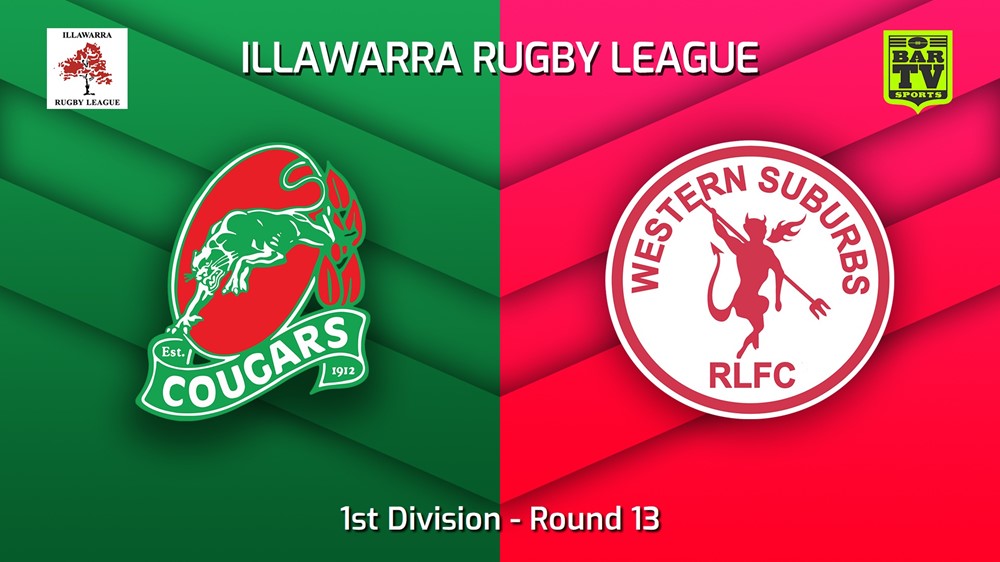 230729-Illawarra Round 13 - 1st Division - Corrimal Cougars v Western Suburbs Devils Slate Image
