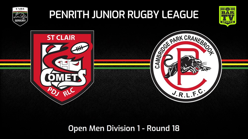 240420-video-Penrith & District Junior Rugby League Round 18 - Open Men Division 1 - St Clair v Cambridge Park Slate Image