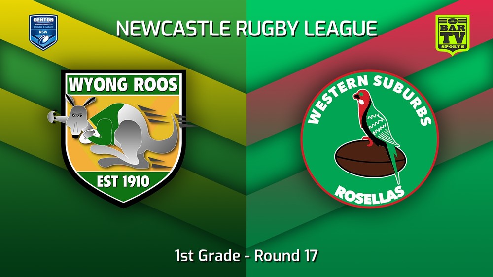 230729-Newcastle RL Round 17 - 1st Grade - Wyong Roos v Western Suburbs Rosellas Minigame Slate Image