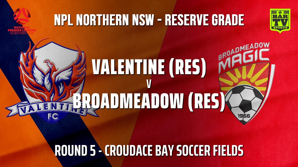 210422-NPL NNSW RES Round 5 - Valentine Phoenix FC v Broadmeadow Magic Slate Image