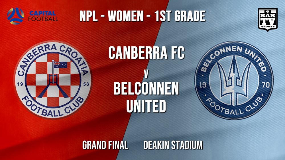 MINI GAME: NPL Women - 1st Grade - Capital Football Finals Grand Final - Canberra FC (women) v Belconnen United (women) Slate Image