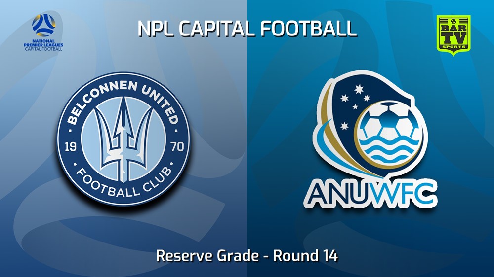 230715-NPL Women - Reserve Grade - Capital Football Round 14 - Belconnen United (women) v ANU WFC (women) Slate Image