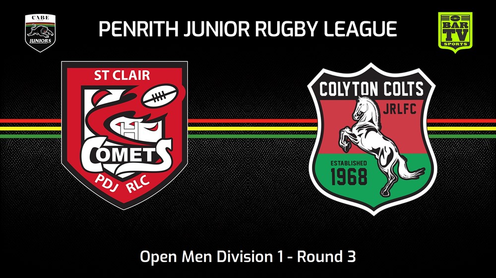 240428-video-Penrith & District Junior Rugby League Round 3 - Open Men Division 1 - St Clair v Colyton Colts Slate Image