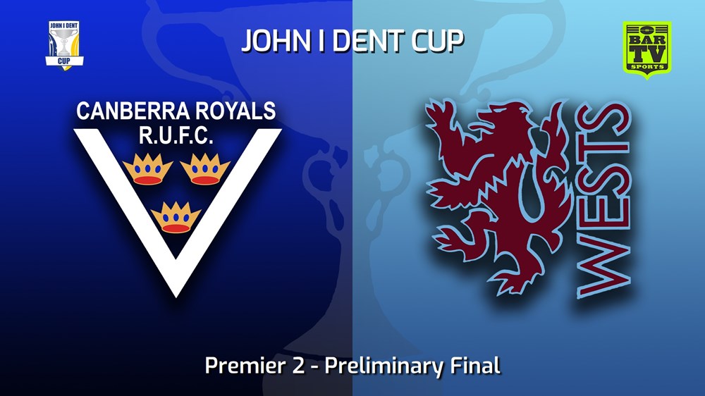 220903-John I Dent (ACT) Preliminary Final - Premier 2 - Canberra Royals v Wests Lions Slate Image