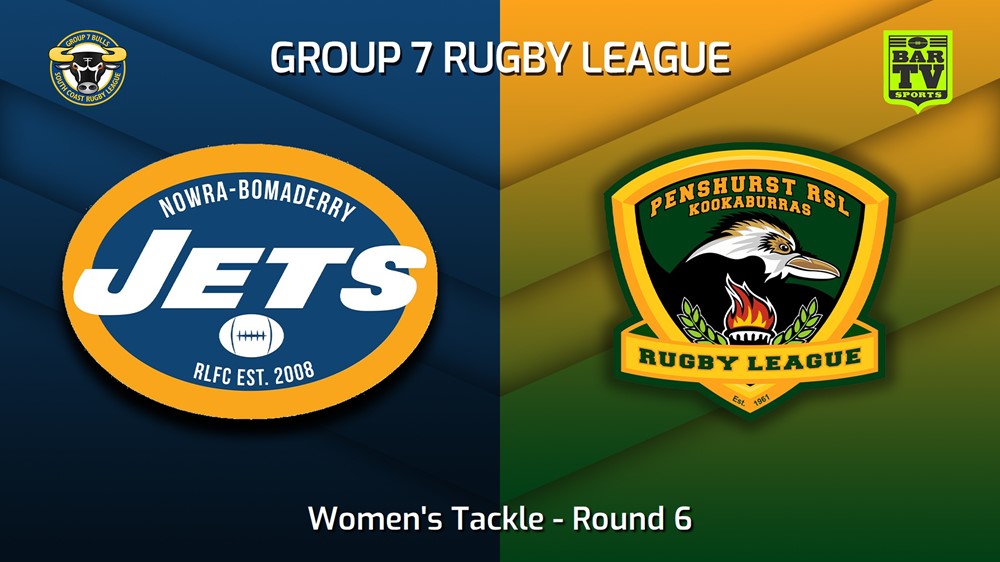 230604-South Coast Round 6 - Women's Tackle - Nowra-Bomaderry Jets v Penshurst RSL Minigame Slate Image