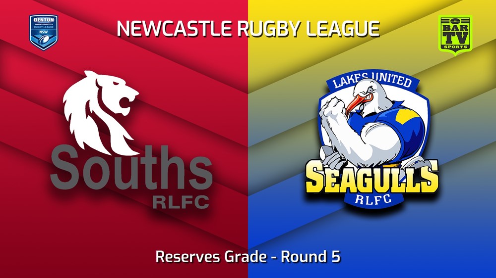 230423-Newcastle RL Round 5 - Reserves Grade - South Newcastle Lions v Lakes United Seagulls Slate Image