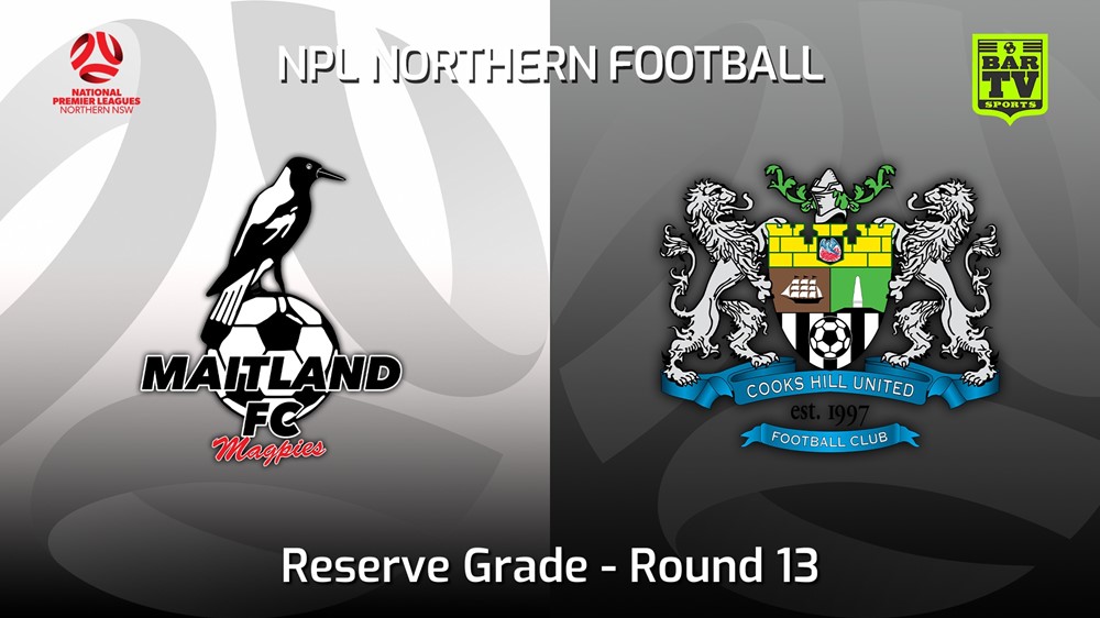 220604-NNSW NPLM Res Round 13 - Maitland FC Res v Cooks Hill United FC (Res) Slate Image