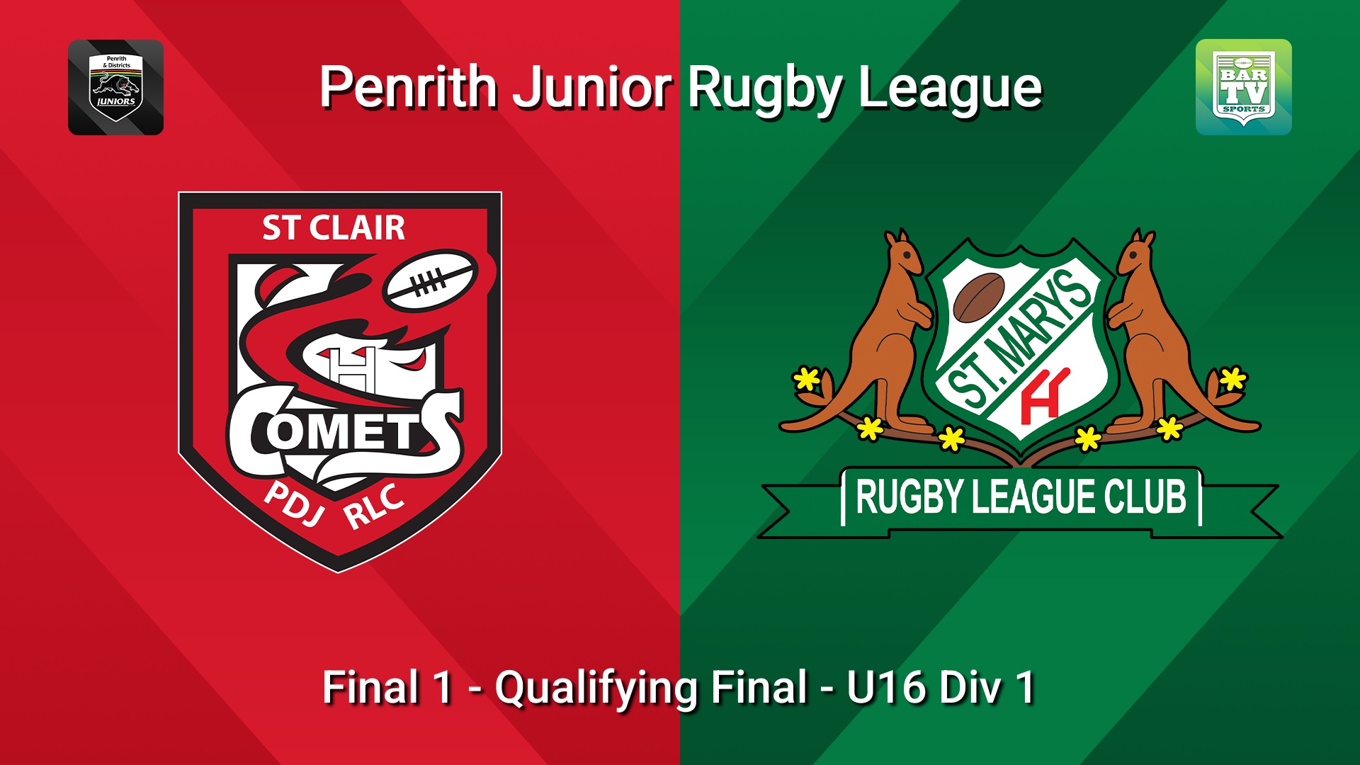 260822-video-Penrith & District Junior Rugby League Final 1 - Qualifying Final - U16 Div 1 - St Clair v St Marys Slate Image