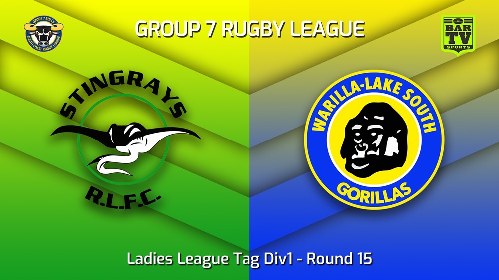 MINI GAME: South Coast Round 15 - Ladies League Tag Div1 - Stingrays of Shellharbour v Warilla-Lake South Gorillas Slate Image