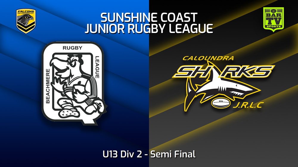 230826-Sunshine Coast Junior Rugby League Semi Final - U13 Div 2 - Beachmere Pelicans JRL v Caloundra Sharks JRL Slate Image