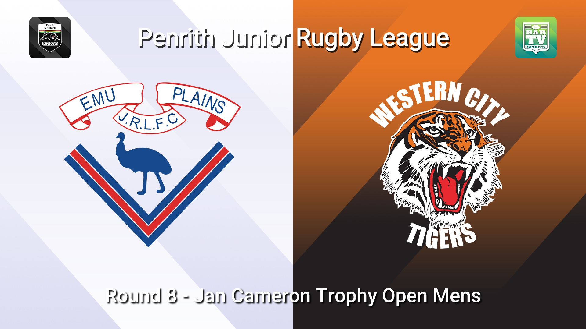 260614-video-Penrith & District Junior Rugby League Round 8 - Jan Cameron Trophy Open Mens - Emu Plains v Western City Tigers Slate Image