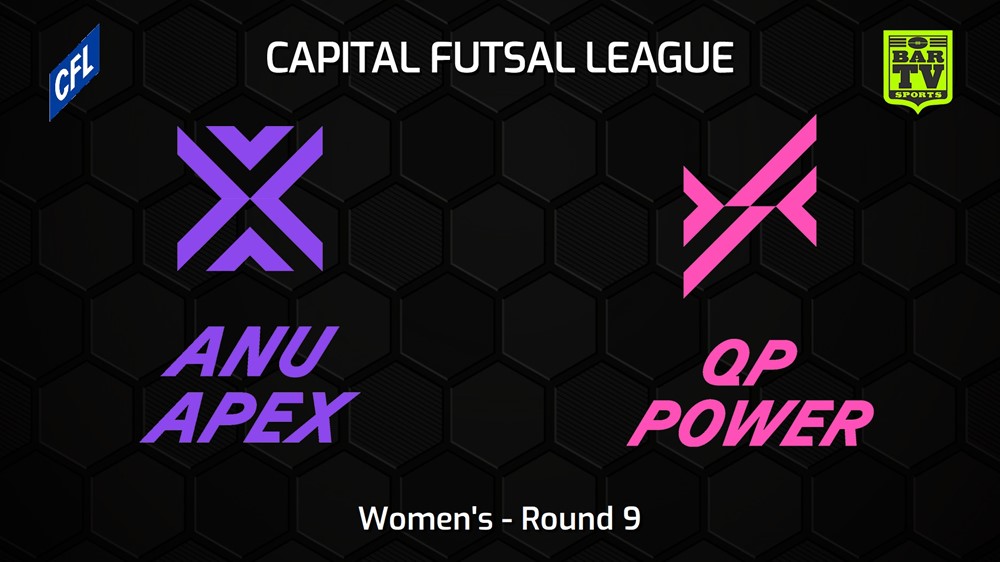 231216-Capital Football Futsal Round 9 - Women's - ANU Apex v Queanbeyan-Palerang Power Slate Image