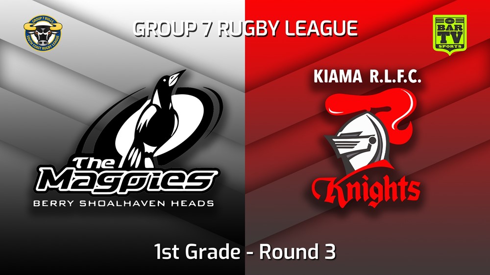 220430-South Coast Round 3 - 1st Grade - Berry-Shoalhaven Heads Magpies v Kiama Knights Slate Image