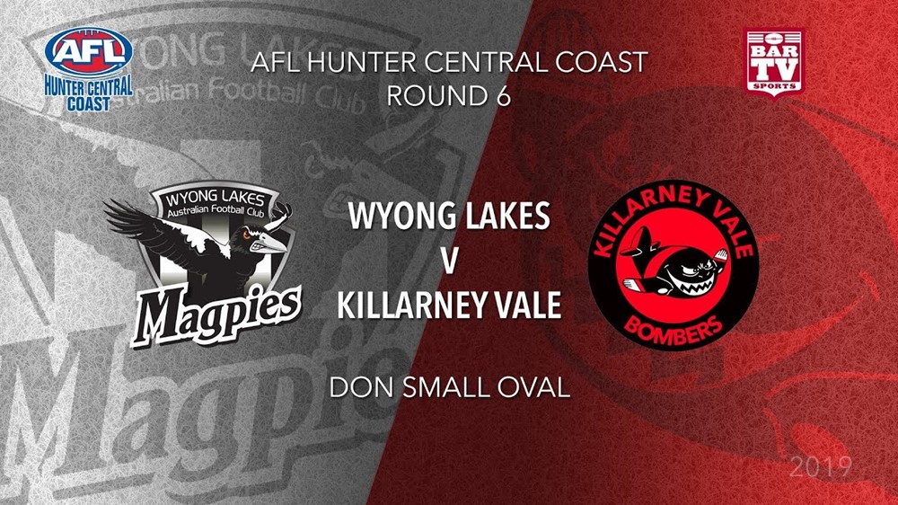AFL HCC Round 6 - Wyong Lakes Magpies v Killarney Vale Bombers Slate Image
