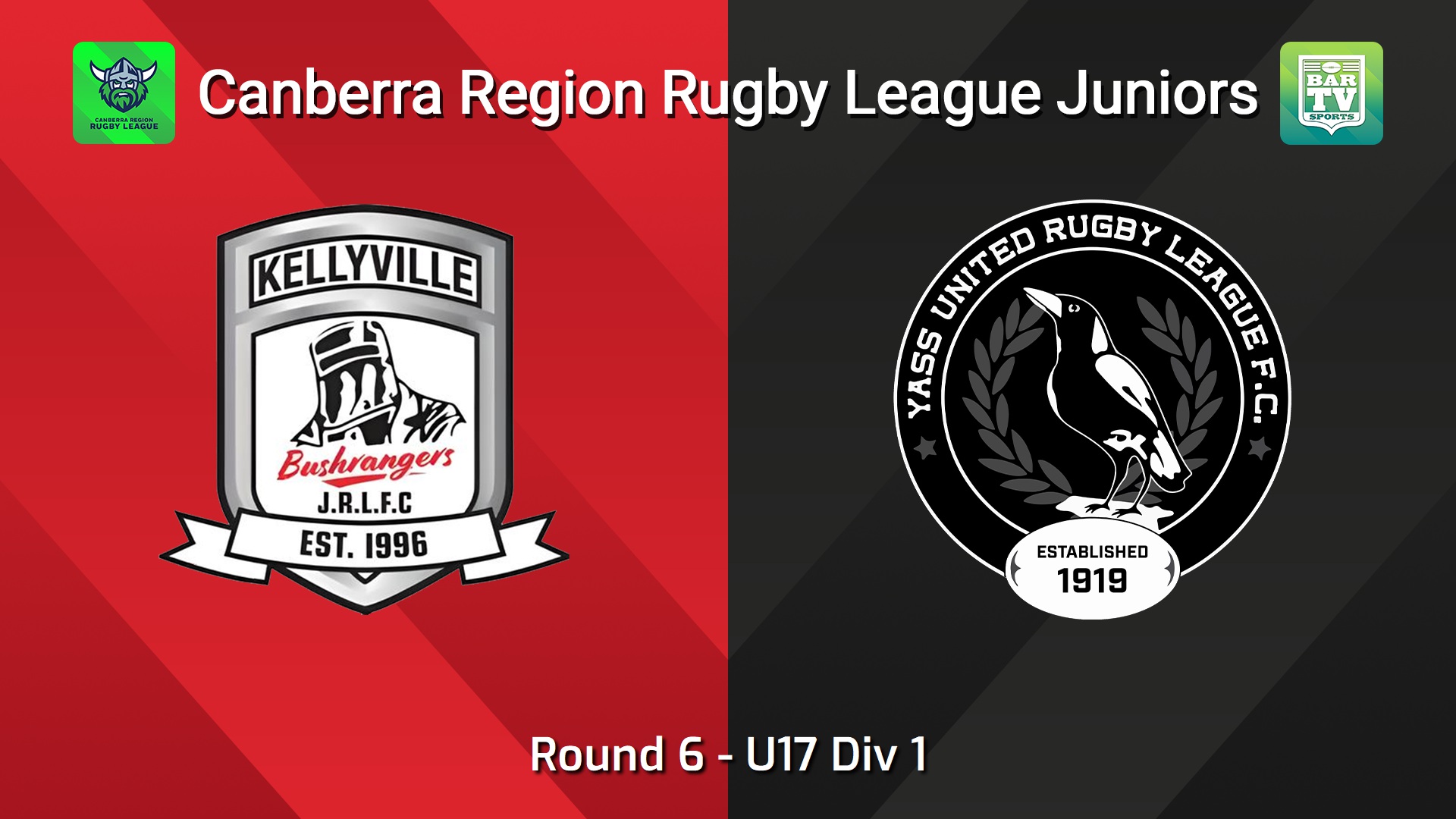 251012-video-Canberra Region Rugby League Juniors Round 6 - U17 Div 1 - Kellyville Bushrangers v Yass Magpies Slate Image