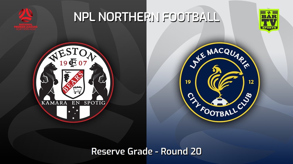 230723-NNSW NPLM Res Round 20 - Weston Workers FC Res v Lake Macquarie City FC Res Minigame Slate Image
