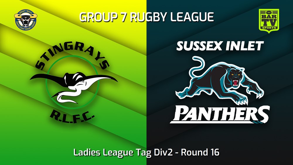 220814-South Coast Round 16 - Ladies League Tag Div2 - Stingrays of Shellharbour v Sussex Inlet Panthers Minigame Slate Image
