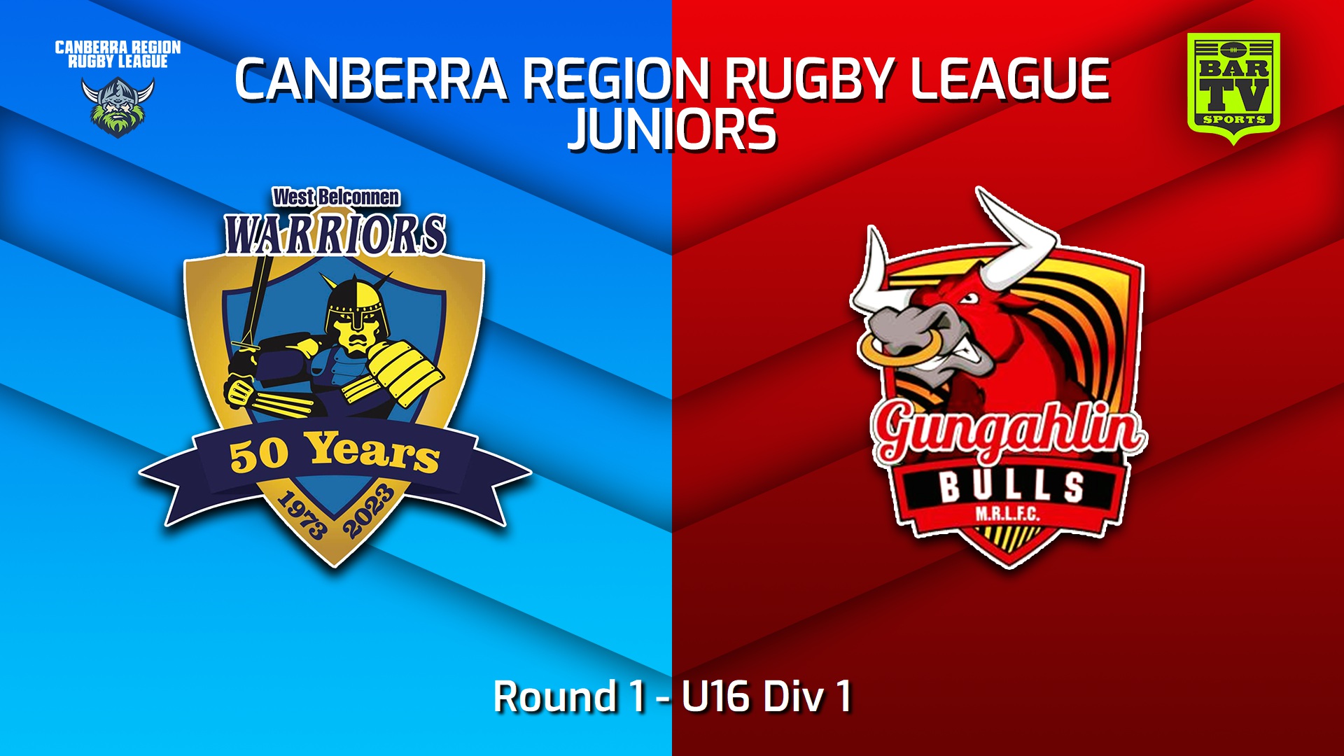 250502-video-Canberra Region Rugby League Juniors Round 1 - U16 Div 1 - West Belconnen Warriors Juniors v Gungahlin Bulls Juniors Slate Image