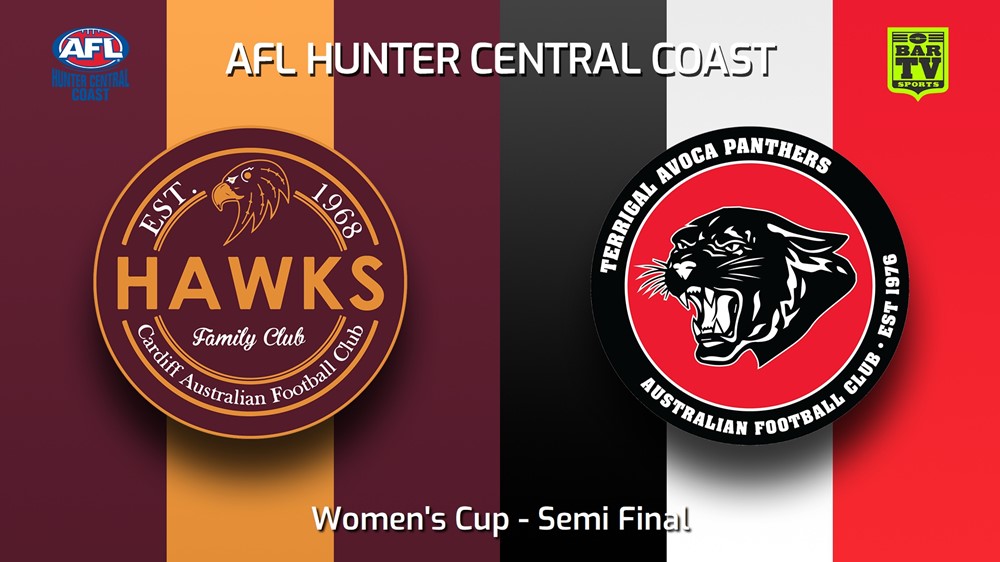 240831-video-AFL Hunter Central Coast Semi Final - Women's Cup - Cardiff Hawks v Terrigal Avoca Panthers Slate Image