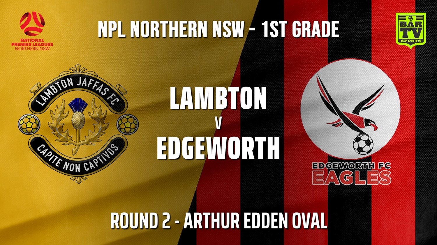 NPL - NNSW Round 2 - Lambton Jaffas FC v Edgeworth Eagles FC Minigame Slate Image