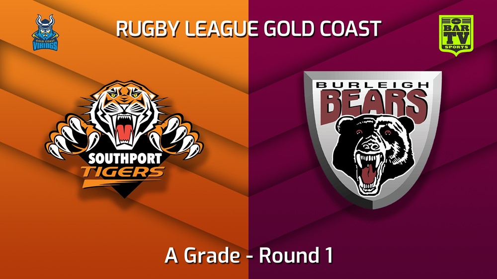220327-Gold Coast Round 1 - A Grade - Southport Tigers v Burleigh Bears Slate Image
