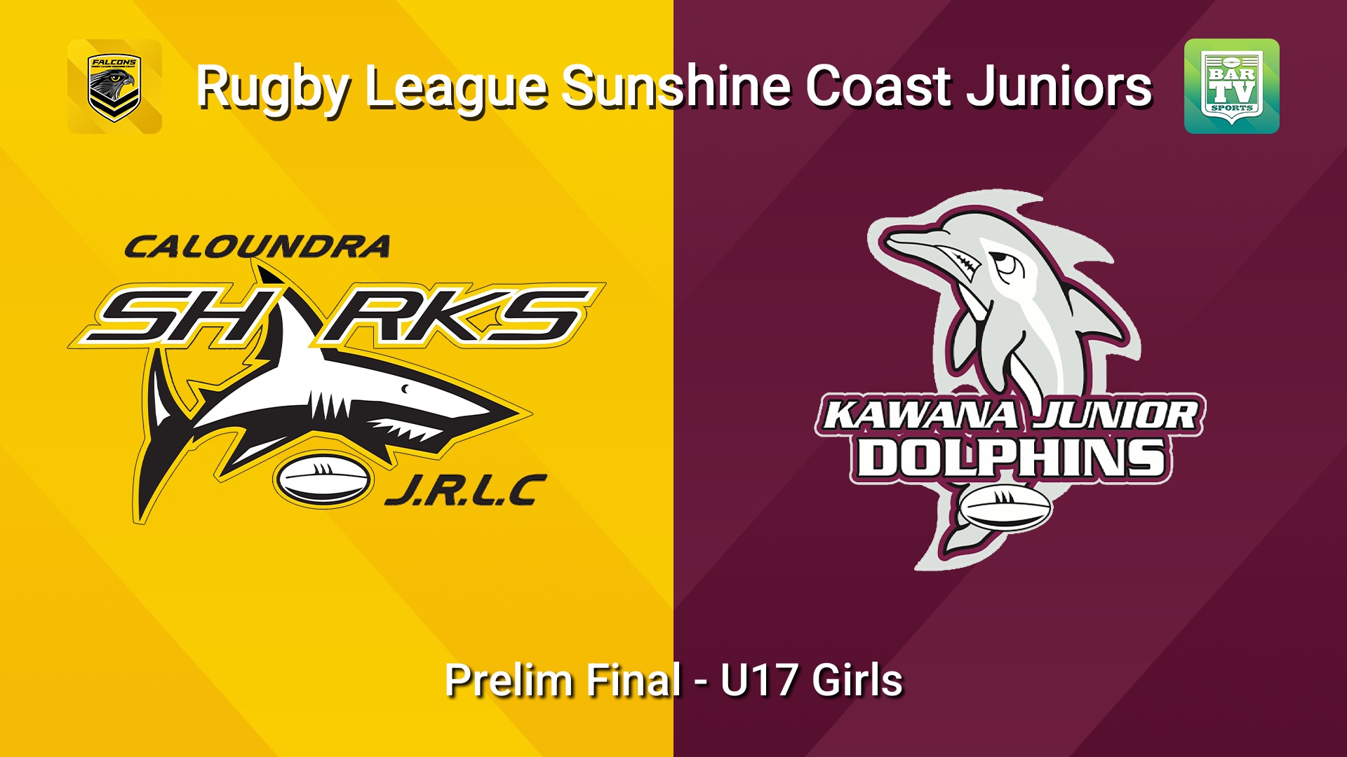 260828-video-Sunshine Coast Junior Rugby League Prelim Final - U17 Girls - Caloundra Sharks JRL v Kawana Dolphins JRL Slate Image