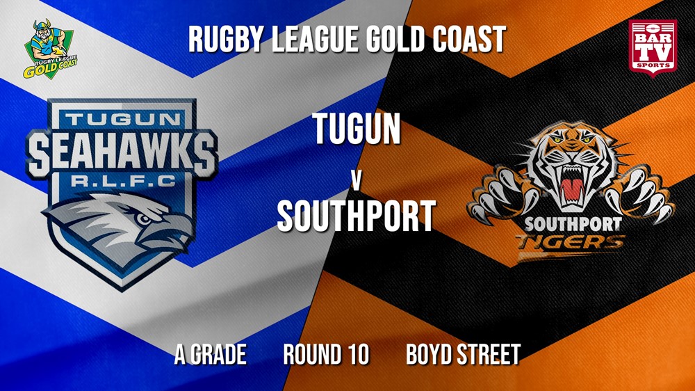 RLGC Round 10 - A Grade - Tugun Seahawks v Southport Tigers Slate Image