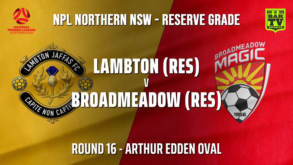 210801-NNSW NPL Res Round 16 - Lambton Jaffas FC v Broadmeadow Magic Slate Image