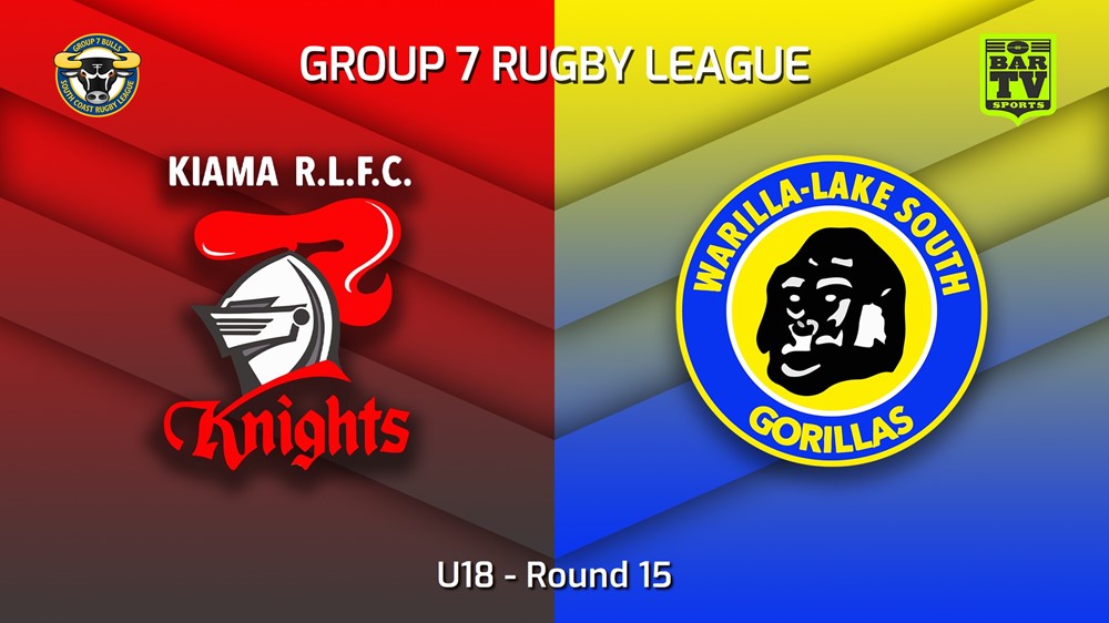 230723-South Coast Round 15 - U18 - Kiama Knights v Warilla-Lake South Gorillas Slate Image