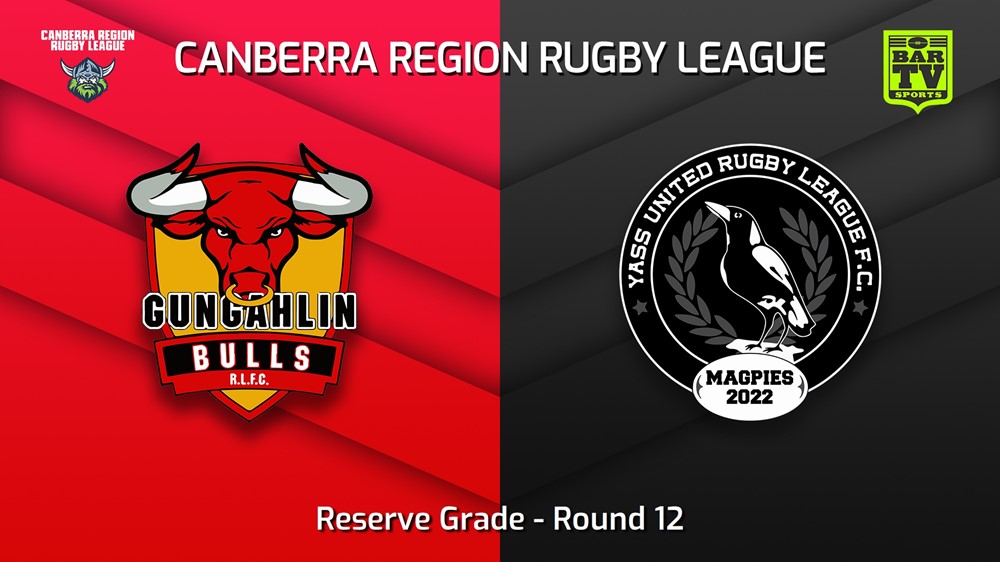 230708-Canberra Round 12 - Reserve Grade - Gungahlin Bulls v Yass Magpies Slate Image