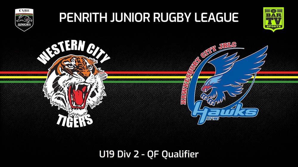 230813-Penrith & District Junior Rugby League QF Qualifier - U19 Div 2 - Western City Tigers v Hawkesbury City Slate Image