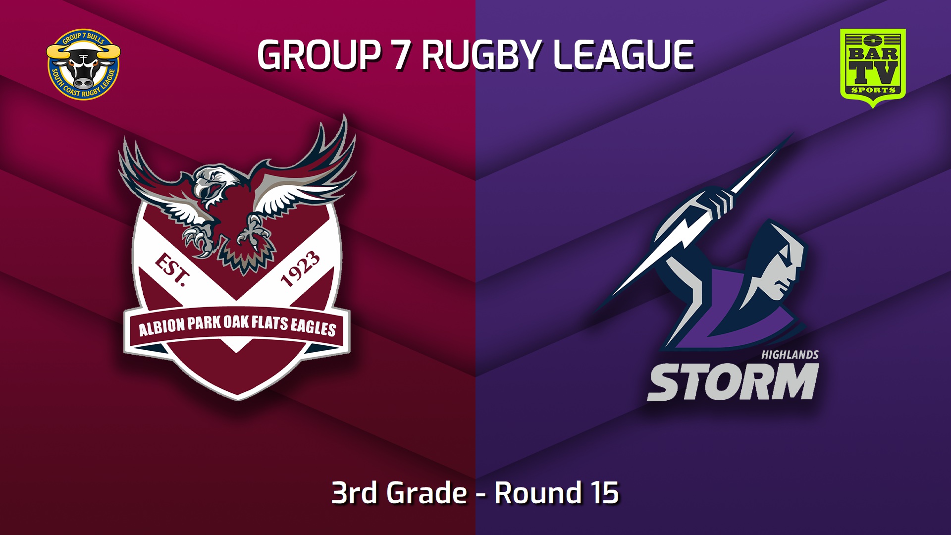 230723-South Coast Round 15 - 3rd Grade - Albion Park Oak Flats Eagles v Southern Highlands Storm Slate Image