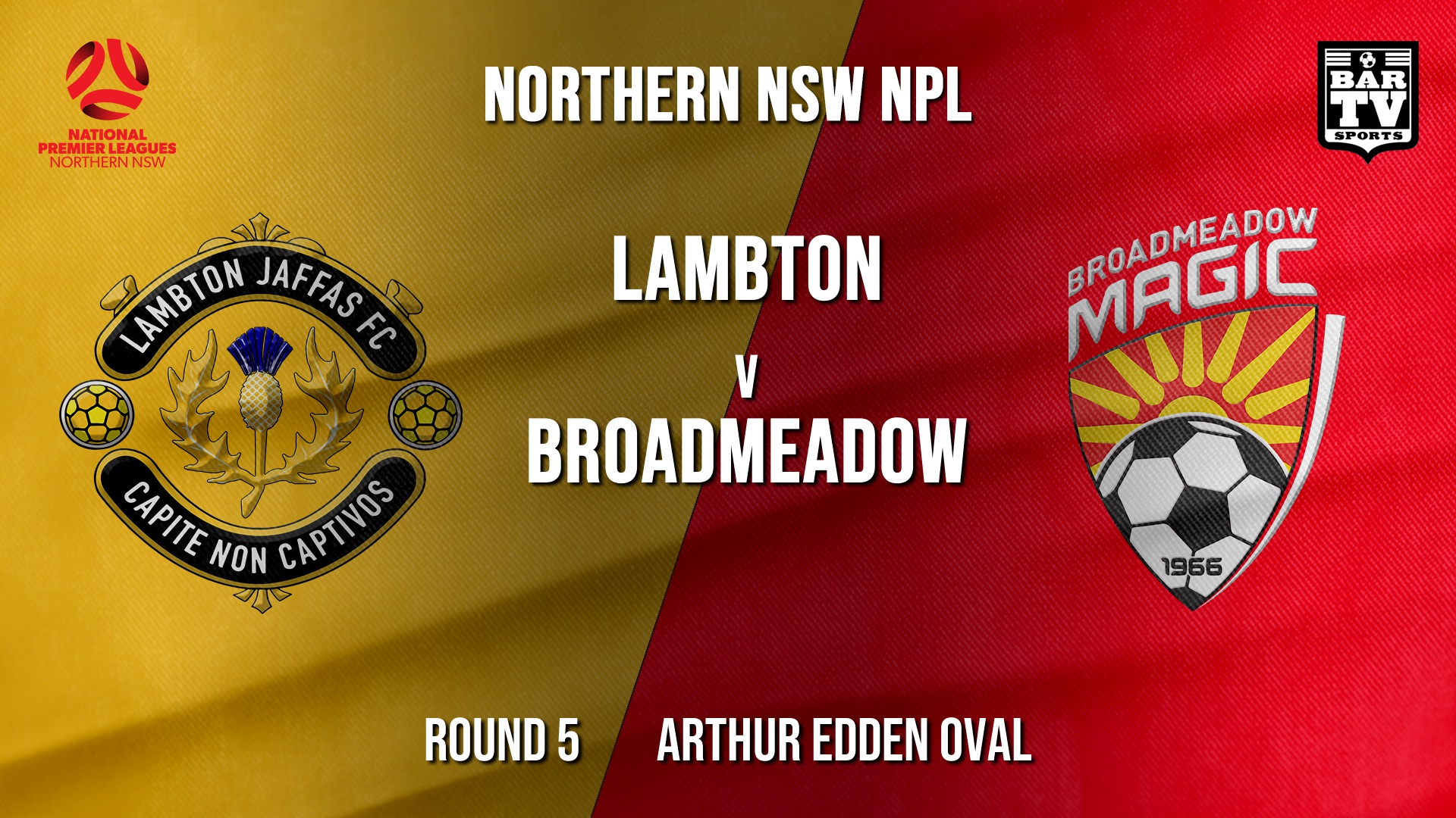 NPL - NNSW Round 5 - Lambton Jaffas FC v Broadmeadow Magic Slate Image