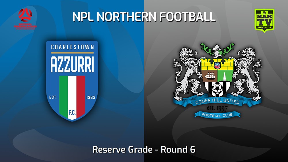 230409-NNSW NPLM Res Round 6 - Charlestown Azzurri FC Res v Cooks Hill United FC (Res) Minigame Slate Image