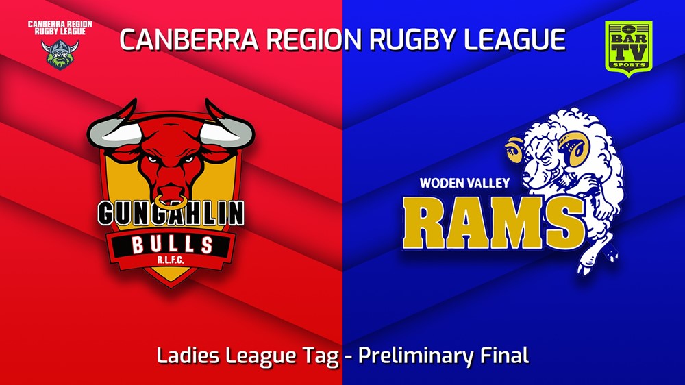 220911-Canberra Preliminary Final - Ladies League Tag - Gungahlin Bulls v Woden Valley Rams Slate Image