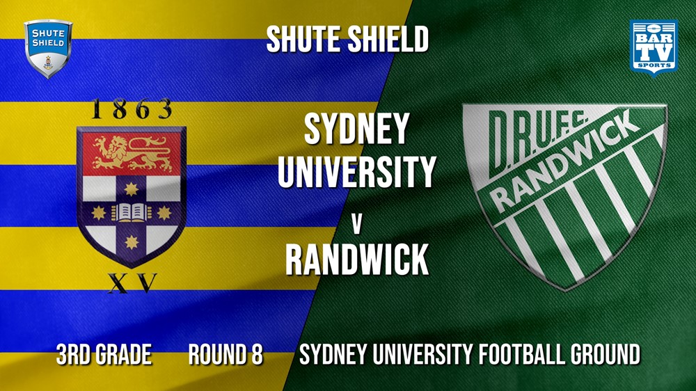 Shute Shield Round 10 - 3rd Grade - Sydney University v Randwick Minigame Slate Image