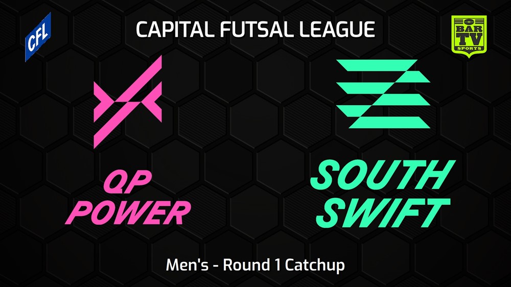 231126-Capital Football Futsal Round 1 Catchup - Men's - Queanbeyan-Palerang Power v South Canberra Swift Minigame Slate Image