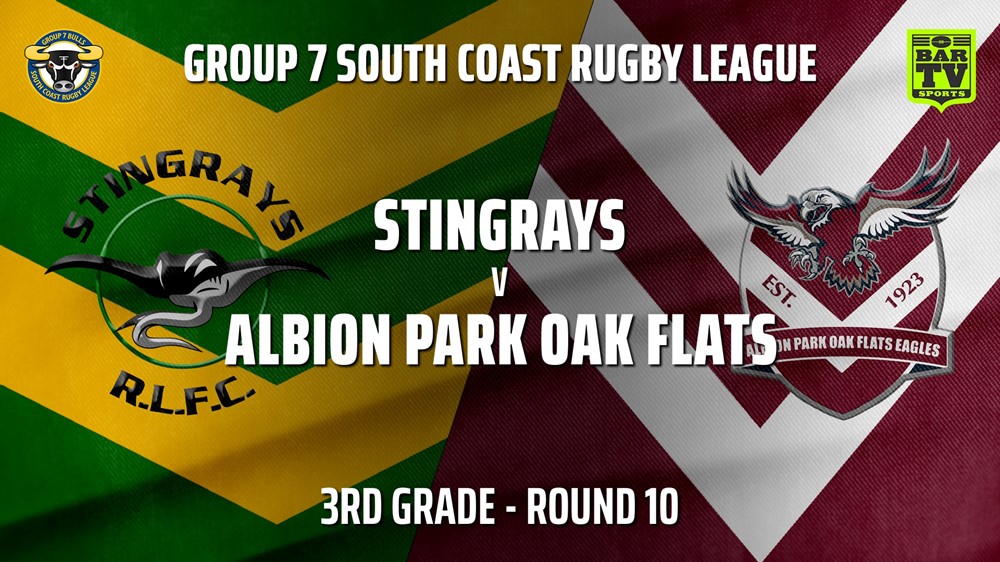 210620-South Coast Round 10 - 3rd Grade - Stingrays of Shellharbour v Albion Park Oak Flats Slate Image