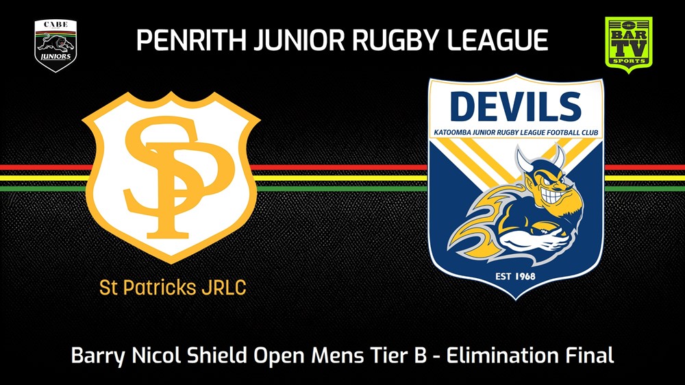 240824-video-Penrith & District Junior Rugby League Elimination Final - Barry Nicol Shield Open Mens - St Patricks v Katoomba Devils Slate Image